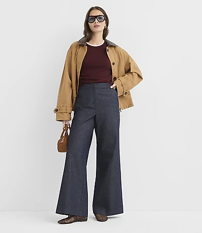 Petite Clean Wide Leg Pants Refined Denim