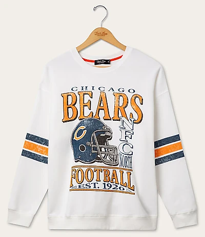 Junk Food Chicago Bears Striped Oversized Fleece