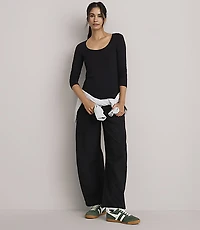 Petite Lou & Grey Crinkle Barrel Pants