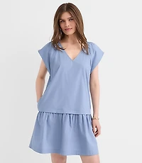 Petite Poplin Flutter Mini Pocket Dress