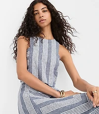 Petite Striped Linen Cotton Shell