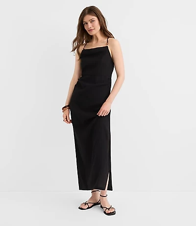 Petite LOFT Beach Beaded Strappy Maxi Dress