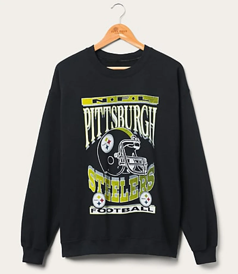 Junk Food Pittsburgh Steelers Helmet Flea Market Crew Fleece