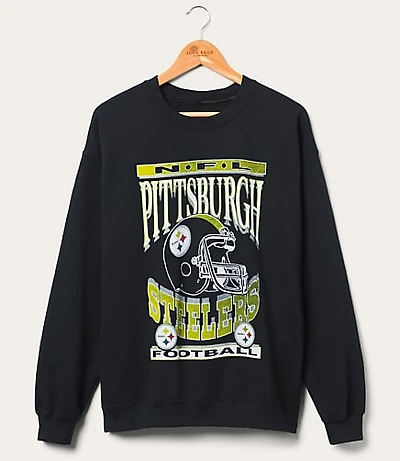 Junk Food Pittsburgh Steelers Helmet Flea Market Crew Fleece