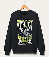 Junk Food Pittsburgh Steelers Helmet Flea Market Crew Fleece