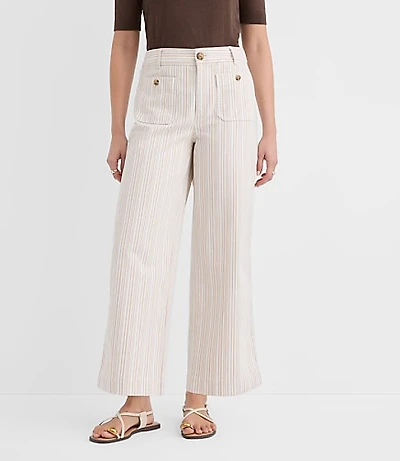 Curvy Palmer Wide Leg Crop Pants Stripe