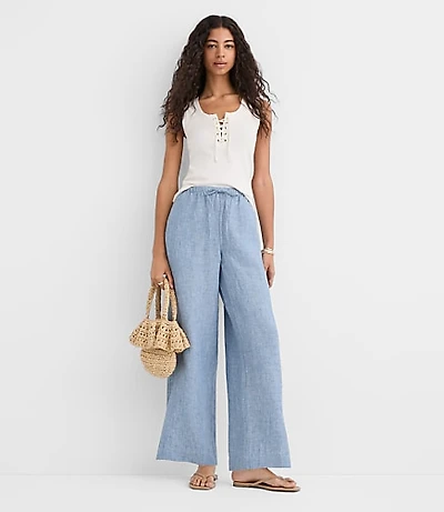 Petite Sawyer Pull On Pants in Linen