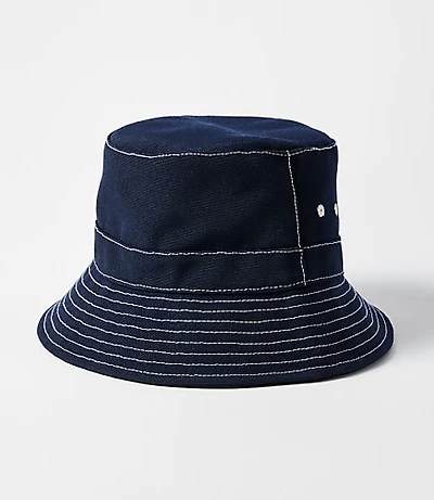 Topstitched Canvas Bucket Hat