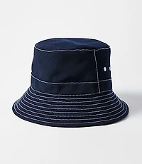 Topstitched Canvas Bucket Hat