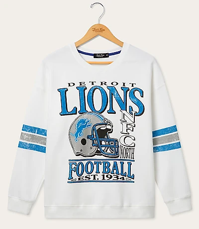 Junk Food Detroit Lions Striped Oversized Fleece