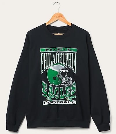 Junk Food Philadelphia Eagles Helmet Flea Market Crew Fleece