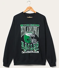 Junk Food Philadelphia Eagles Helmet Flea Market Crew Fleece