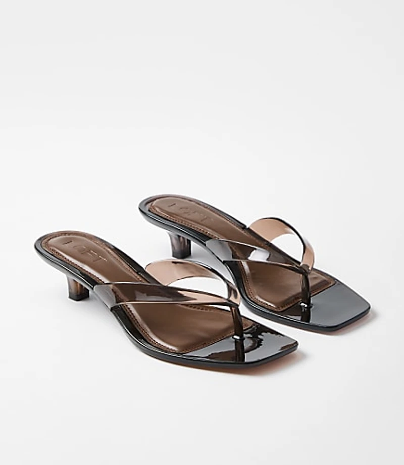 Jelly Kitten Heel Thong Sandals