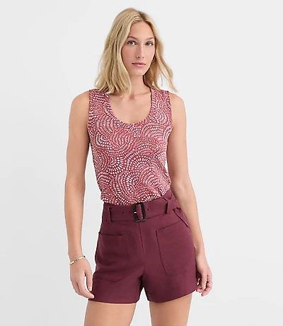 Petite Mosaic Perfect Ribbed Scoop Neck Tank Top