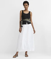 Petite Seamed Poplin Midi Pocket Skirt