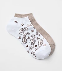 Paisley & Heather Sneaker Sock Set