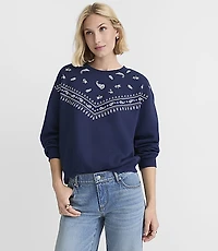 Petite Bandana Print Sweatshirt