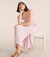Petite Lou & Grey Striped Linen Cotton Cami Maxi Pocket Dress