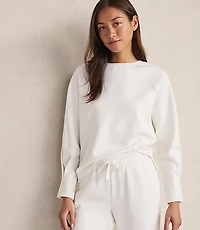 Haven Well Within Soft-Brushed Fleece Pleated Crewneck