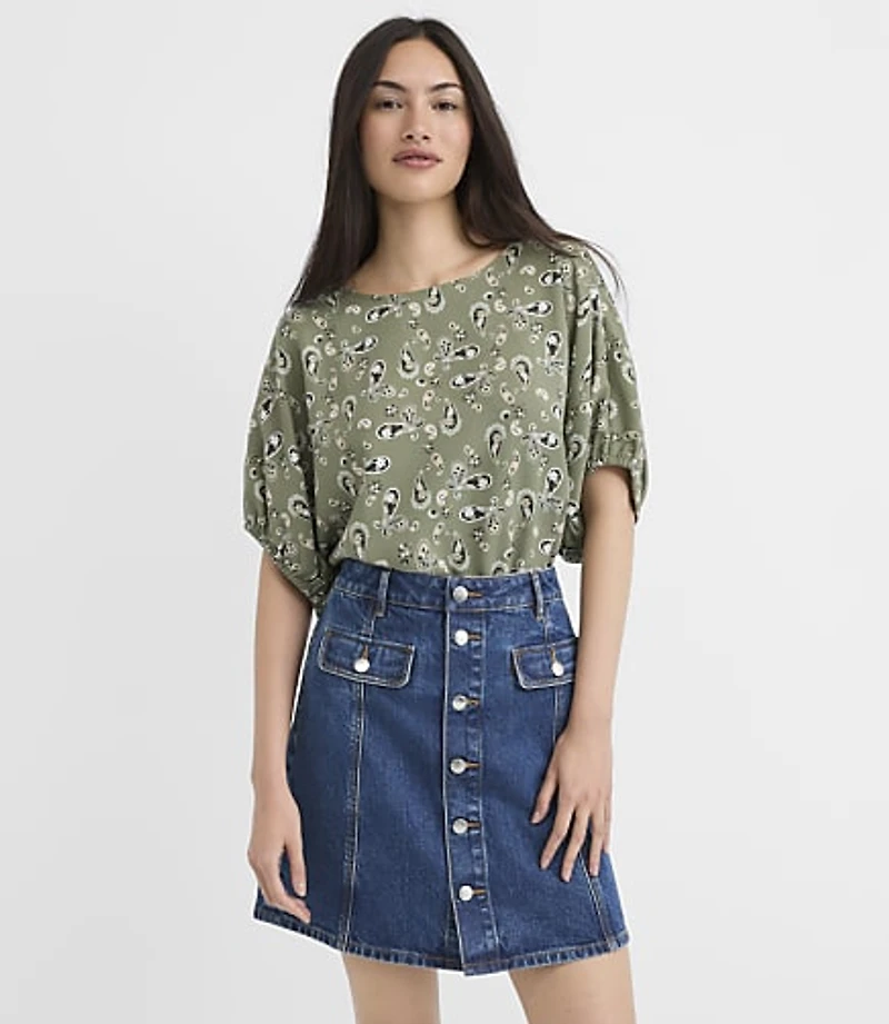 Bandana Print Cinched Dolman Top