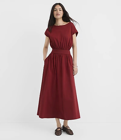 Petite Wedge Midi Pocket Dress