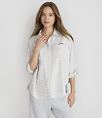 Petite Lou & Grey Plaid Logo Pocket Shirt
