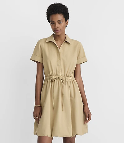 Tall Bubble Hem Mini Pocket Shirtdress