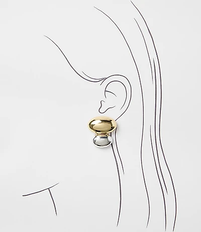 Mixed Metal Statement Stud Earrings