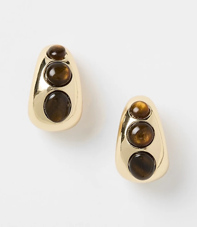 Tortoiseshell Print Statement Stud Earrings