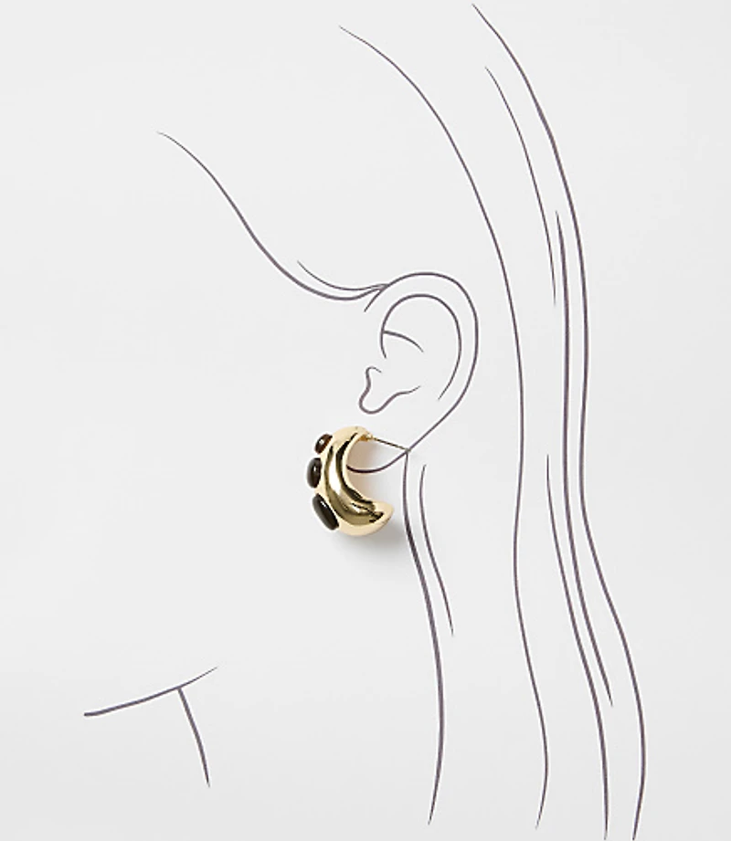 Tortoiseshell Print Statement Stud Earrings