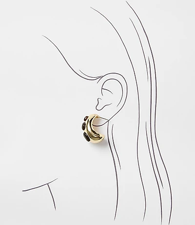 Tortoiseshell Print Statement Stud Earrings