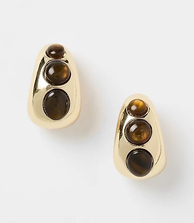 Tortoiseshell Print Statement Stud Earrings