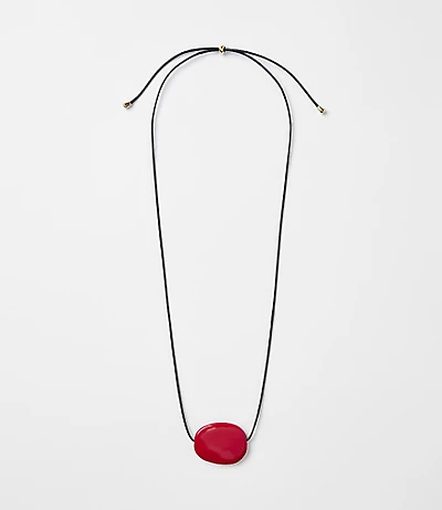 Oval Pendant Cord Necklace