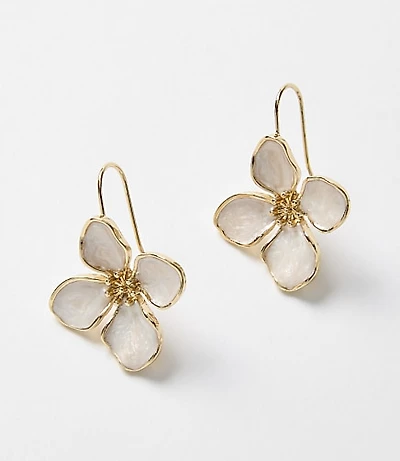 Mother Of Pearl Flower Earrings