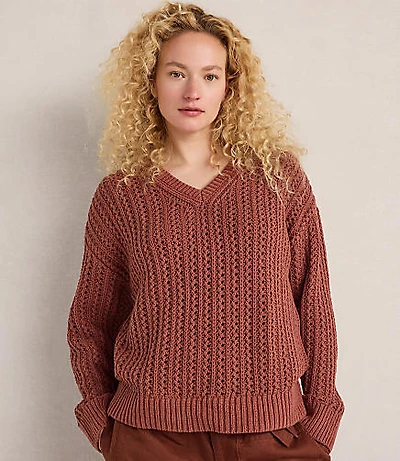 Haven Well Within Textured Cotton Blend V-Neck Sweater