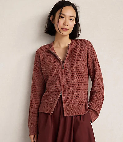 Haven Well Within Organic Cotton Linen Open Stitch Cardigan