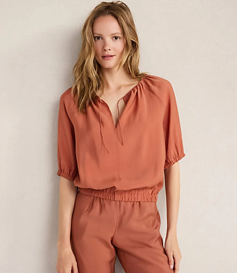 Haven Well Within Luxe Modal Raglan Split Neck Top