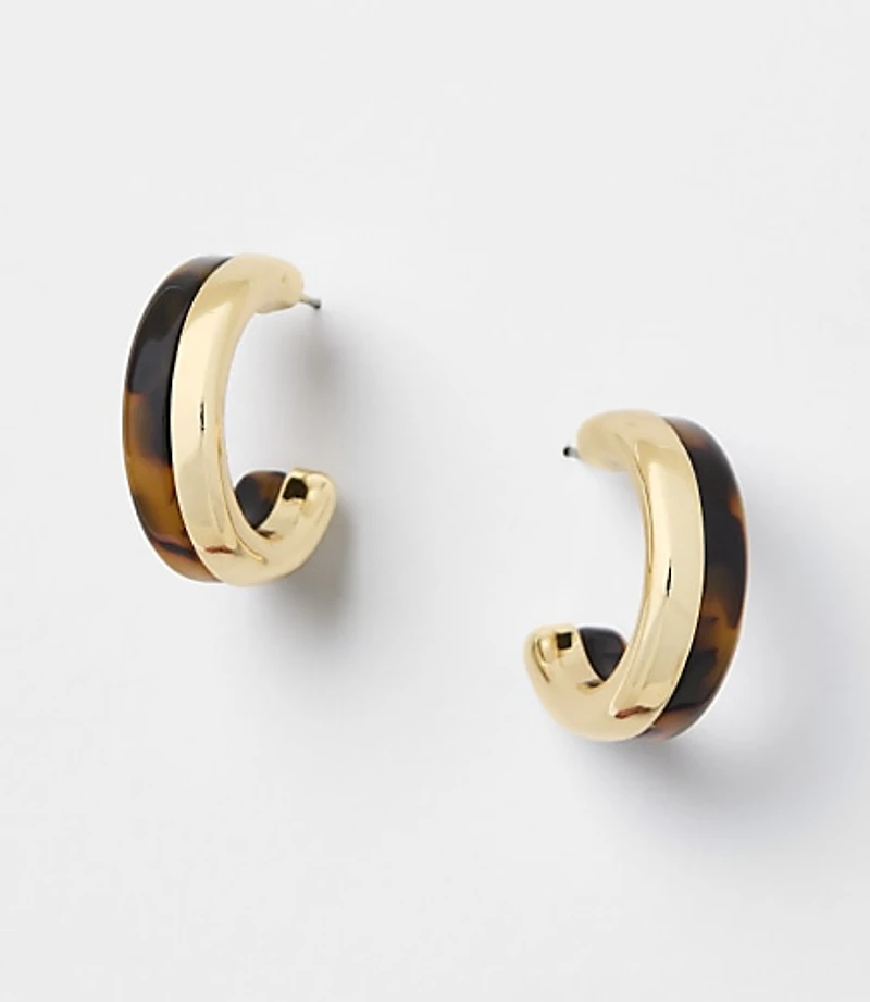 Tortoiseshell Print Hoop Earrings