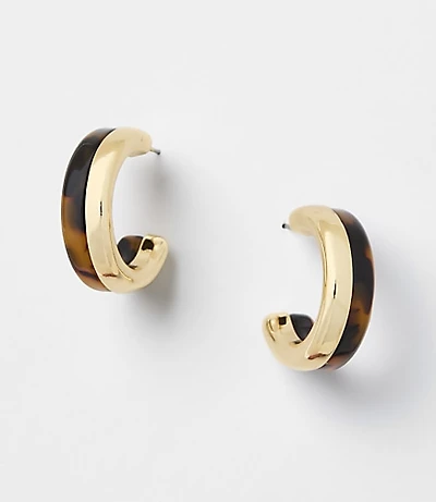 Tortoiseshell Print Hoop Earrings