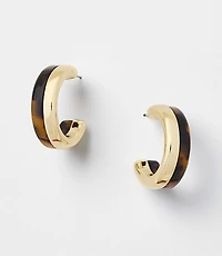 Tortoiseshell Print Hoop Earrings