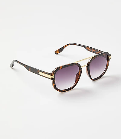 Tortoiseshell Print Modern Aviator Sunglasses