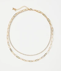 Chain Link Layered Tennis Necklace
