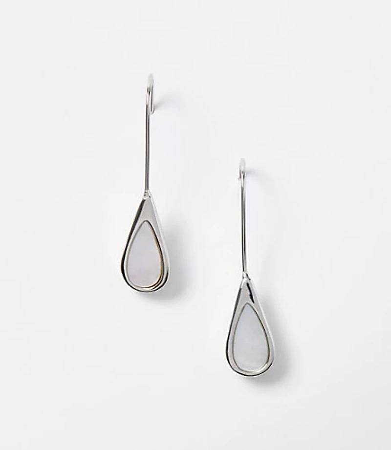 Mother Of Pearl Drop Pull Through Earrings