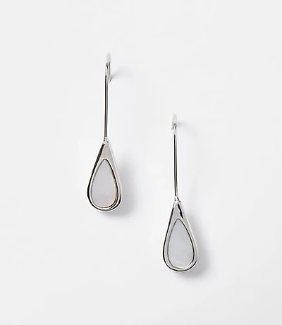Mother Of Pearl Drop Pull Through Earrings