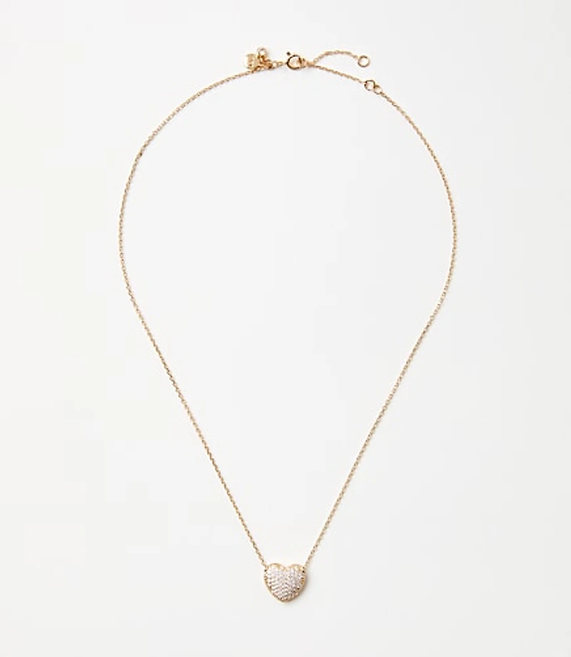 Pave Puffy Heart Necklace