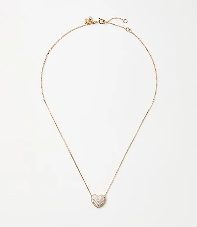 Pave Puffy Heart Necklace