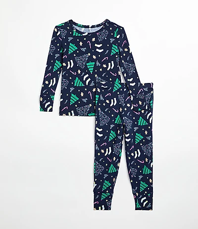 Posh Peanut Holiday Tree Long Sleeve Basic Pajama Set
