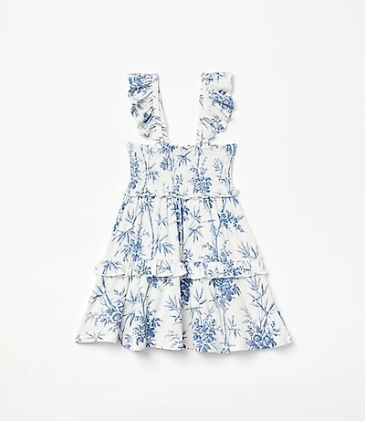 Posh Peanut X LOFT Palm Smocked Babydoll Dress