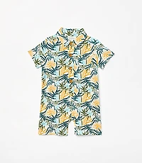 Posh Peanut X LOFT Sunset Short Sleeve Collared Henley Romper