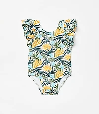 Posh Peanut X LOFT Sunset One Piece Ruffled Flutter Sleeve Swimsuit